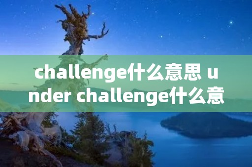 challenge什么意思 under challenge什么意思 challenge什么意思 under challenge什么意思