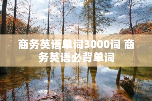 商务英语单词3000词 商务英语必背单词