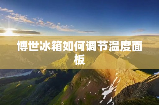 博世冰箱如何调节温度面板