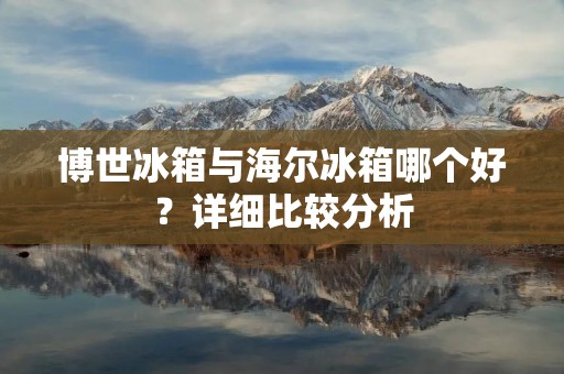 博世冰箱与海尔冰箱哪个好？详细比较分析