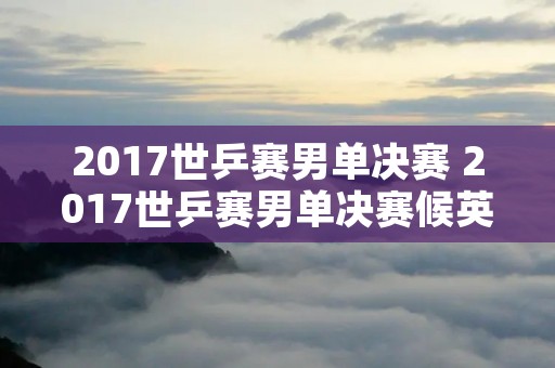 2017世乒赛男单决赛 2017世乒赛男单决赛候英超解说