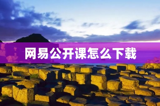 网易公开课怎么下载
