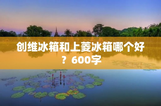 创维冰箱和上菱冰箱哪个好？600字