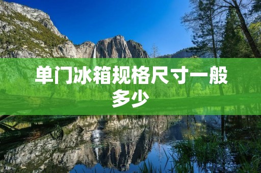 单门冰箱规格尺寸一般多少