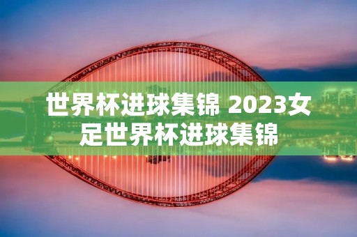世界杯进球集锦 2023女足世界杯进球集锦