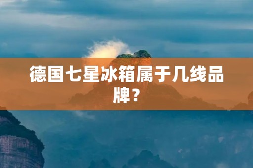 德国七星冰箱属于几线品牌? 德国七星冰箱属于几线品牌?