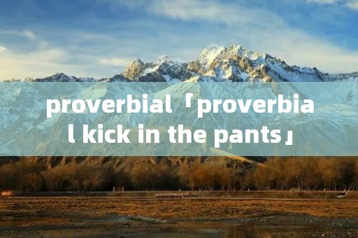 proverbial「proverbial kick in the pants」
