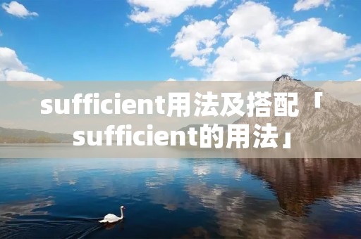 sufficient用法及搭配「sufficient的用法」