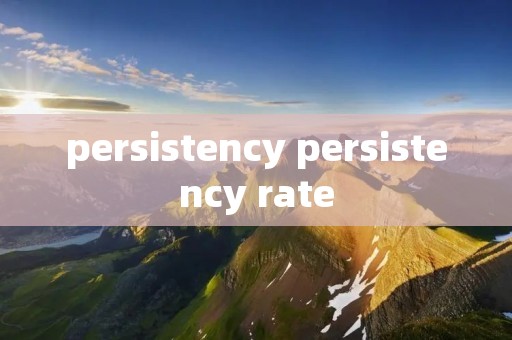 persistency persistency rate persistency persistency rate