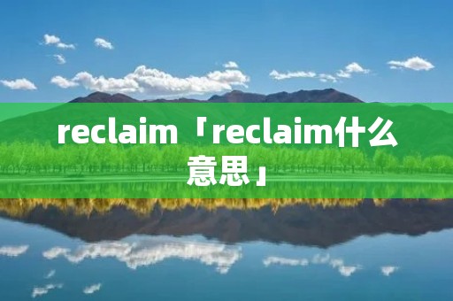 reclaim「reclaim什么意思」