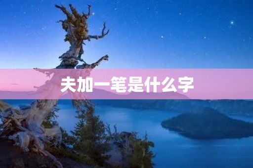 夫加一笔是什么字