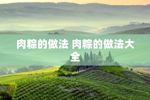 肉粽的做法 肉粽的做法大全