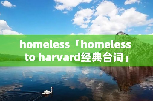 homeless「homeless to harvard经典台词」