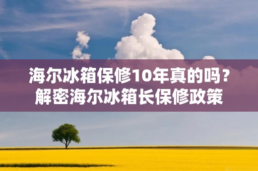 海尔冰箱保修10年真的吗?解密海尔冰箱长保修政策 海尔冰箱保修10年真的吗?解密海尔冰箱长保修政策