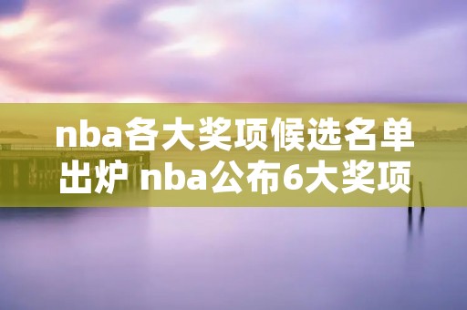 nba各大奖项候选名单出炉 nba公布6大奖项候选名单 nba各大奖项候选名单出炉 nba公布6大奖项候选名单