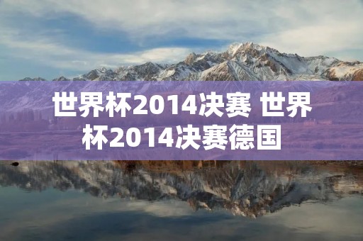 世界杯2014决赛 世界杯2014决赛德国