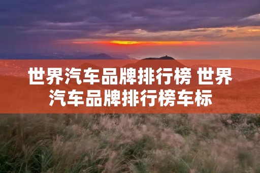 世界汽车品牌排行榜 世界汽车品牌排行榜车标 世界汽车品牌排行榜 世界汽车品牌排行榜车标