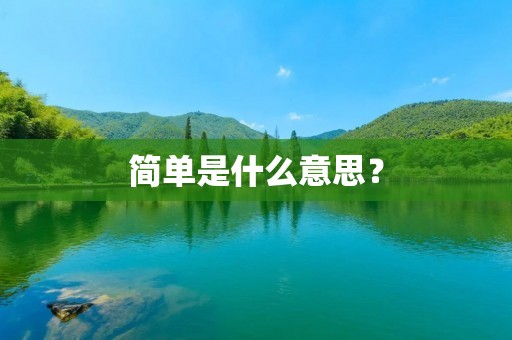 简单是什么意思？