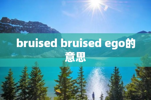 bruised bruised ego的意思