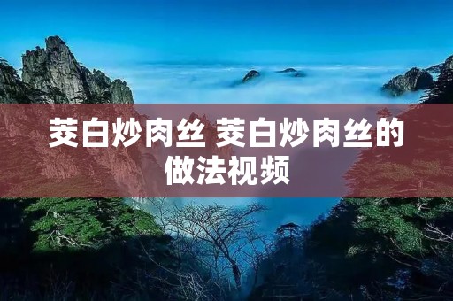 茭白炒肉丝 茭白炒肉丝的做法视频
