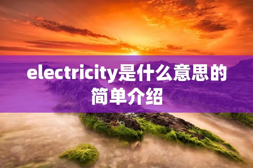 electricity是什么意思的简单介绍