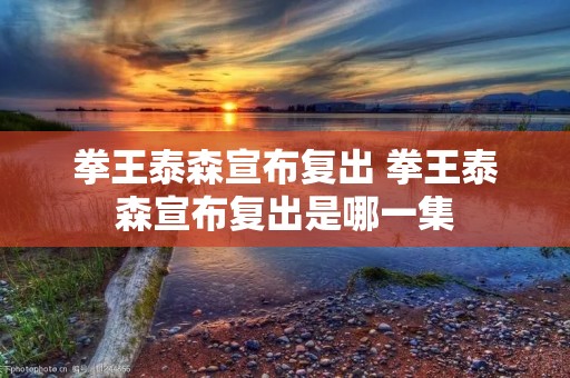 拳王泰森宣布复出 拳王泰森宣布复出是哪一集 拳王泰森宣布复出 拳王泰森宣布复出是哪一集