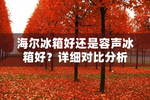 海尔冰箱好还是容声冰箱好？详细对比分析