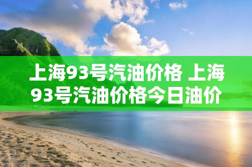 上海93号汽油价格 上海93号汽油价格今日油价