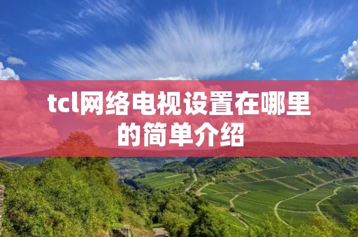 tcl网络电视设置在哪里的简单介绍