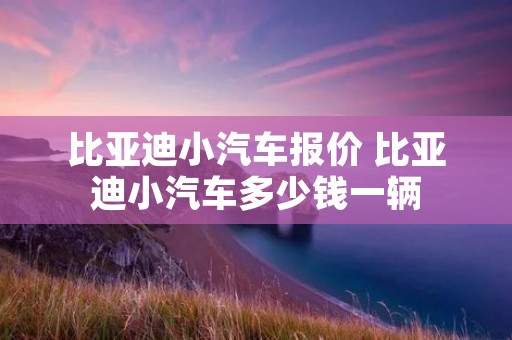 比亚迪小汽车报价 比亚迪小汽车多少钱一辆