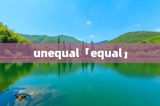 unequal「equal」 unequal「equal」
