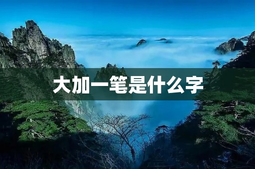 大加一笔是什么字