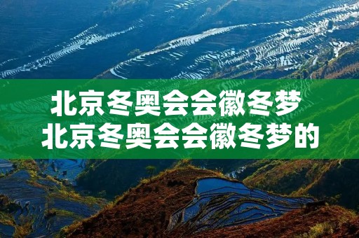 北京冬奥会会徽冬梦 北京冬奥会会徽冬梦的构图要素和含义