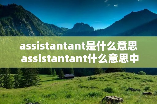 assistantant是什么意思 assistantant什么意思中文意思