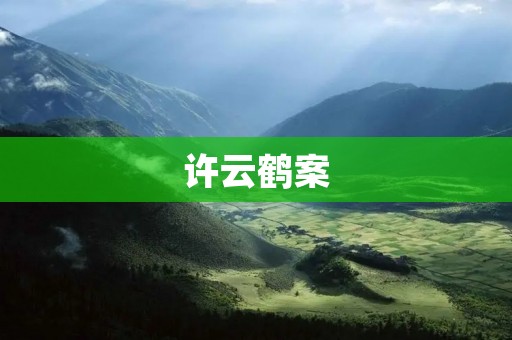 许云鹤案:一起令人震惊的谋杀案引发的社会思考