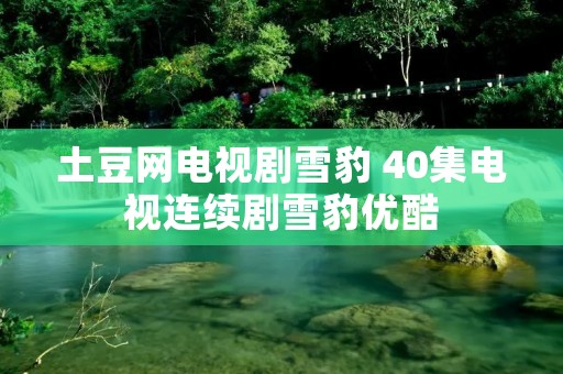 土豆网电视剧雪豹 40集电视连续剧雪豹优酷 土豆网电视剧雪豹 40集电视连续剧雪豹优酷