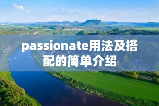 passionate用法及搭配的简单介绍