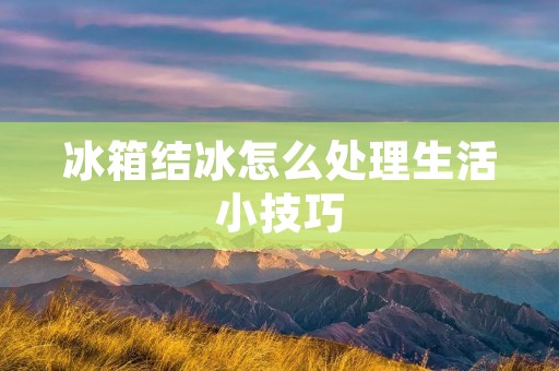 冰箱结冰怎么处理生活小技巧：轻松应对冰箱结冰问题