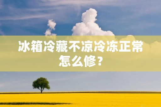 冰箱冷藏不凉冷冻正常怎么修？
