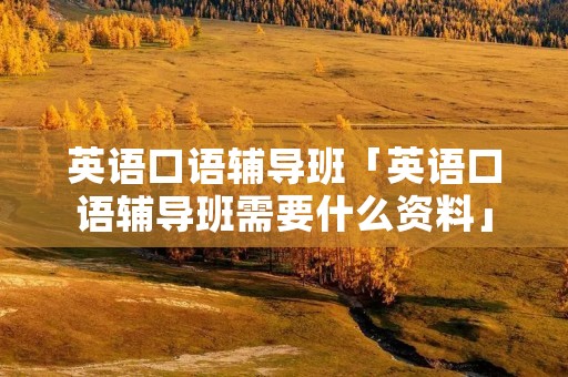 英语口语辅导班「英语口语辅导班需要什么资料」