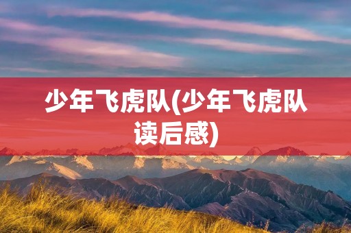 少年飞虎队(少年飞虎队读后感) 少年飞虎队(少年飞虎队读后感)