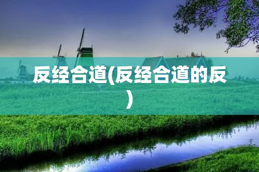 反经合道(反经合道的反)