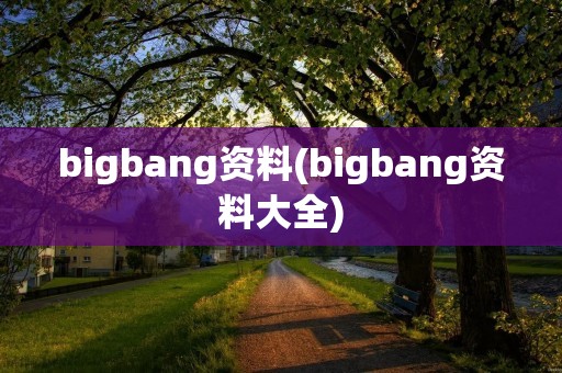 bigbang资料(bigbang资料大全)