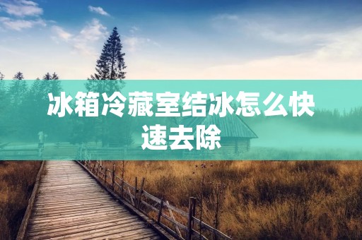 冰箱冷藏室结冰怎么快速去除