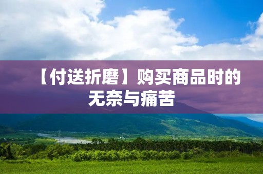 【付送折磨】购买商品时的无奈与痛苦 【付送折磨】购买商品时的无奈与痛苦