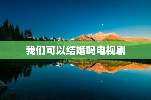 我们可以结婚吗电视剧 我们可以结婚吗电视剧