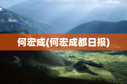 何宏成(何宏成都日报) 何宏成(何宏成都日报)
