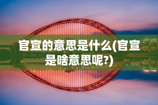 官宣的意思是什么(官宣是啥意思呢?) 官宣的意思是什么(官宣是啥意思呢?)