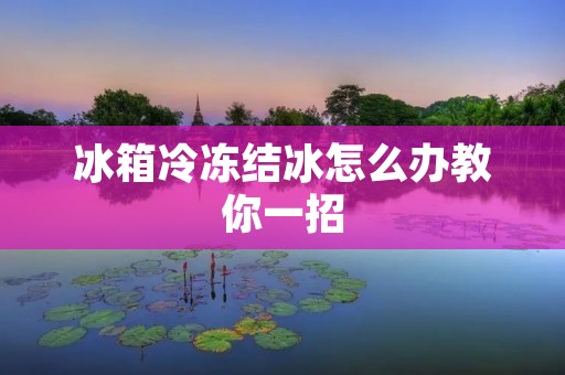 冰箱冷冻结冰怎么办教你一招