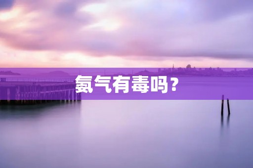 氨气有毒吗? 氨气有毒吗?